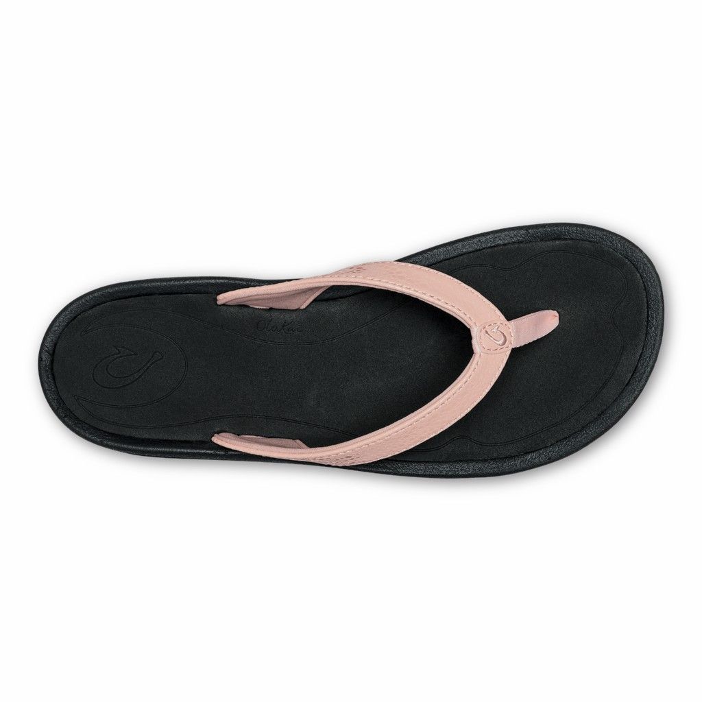 Olukai Women's Kulapa Kai Flip Flop - Petal Pink / Black US132-786